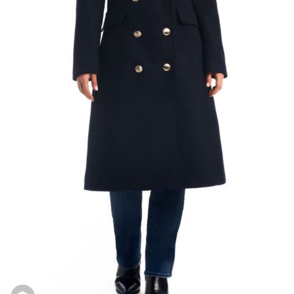 Vince Camuto Midnight Blue Double-Breasted Coat - Picture 2 of 4